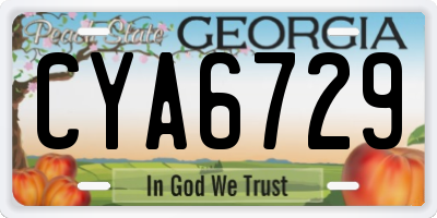 GA license plate CYA6729