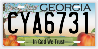 GA license plate CYA6731