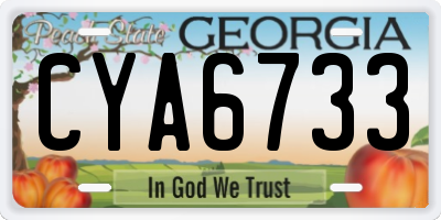 GA license plate CYA6733