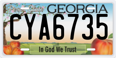 GA license plate CYA6735