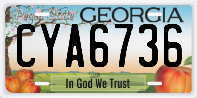 GA license plate CYA6736