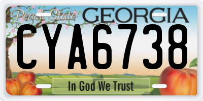 GA license plate CYA6738