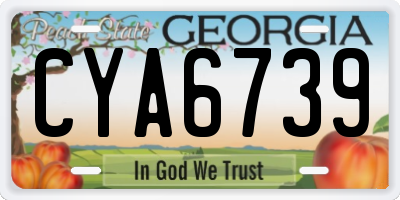 GA license plate CYA6739