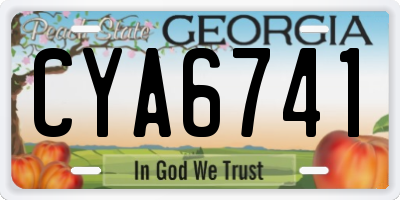 GA license plate CYA6741