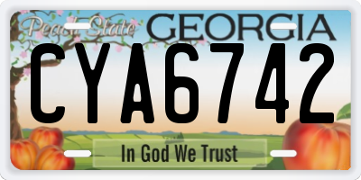 GA license plate CYA6742