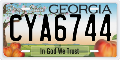 GA license plate CYA6744