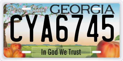GA license plate CYA6745