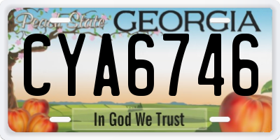 GA license plate CYA6746