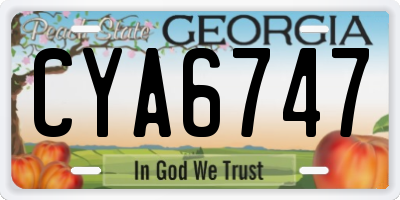 GA license plate CYA6747