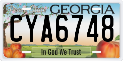 GA license plate CYA6748