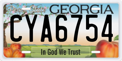 GA license plate CYA6754