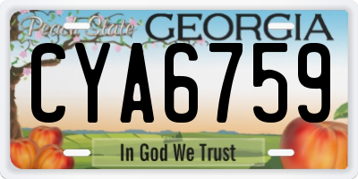 GA license plate CYA6759