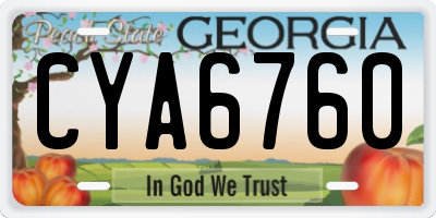 GA license plate CYA6760