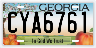GA license plate CYA6761