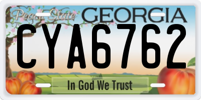 GA license plate CYA6762
