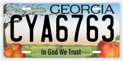 GA license plate CYA6763
