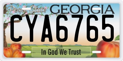 GA license plate CYA6765