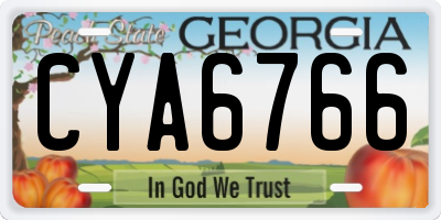 GA license plate CYA6766