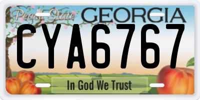 GA license plate CYA6767
