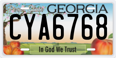 GA license plate CYA6768