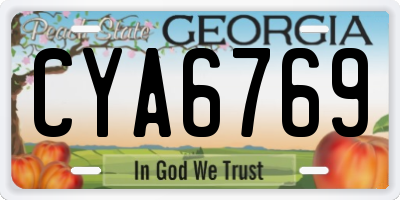 GA license plate CYA6769