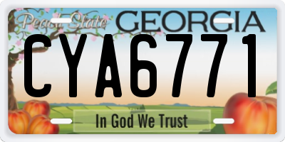 GA license plate CYA6771