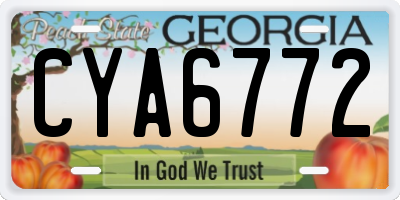 GA license plate CYA6772