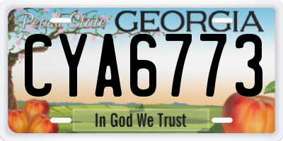 GA license plate CYA6773