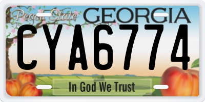 GA license plate CYA6774