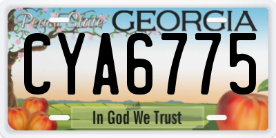 GA license plate CYA6775