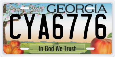 GA license plate CYA6776