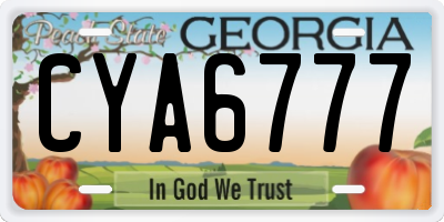 GA license plate CYA6777