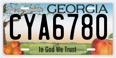 GA license plate CYA6780