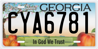 GA license plate CYA6781