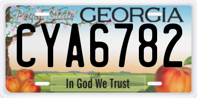 GA license plate CYA6782