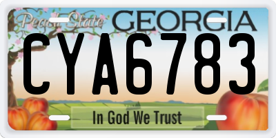 GA license plate CYA6783