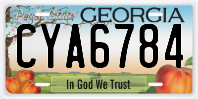 GA license plate CYA6784