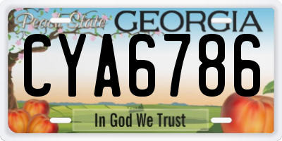 GA license plate CYA6786
