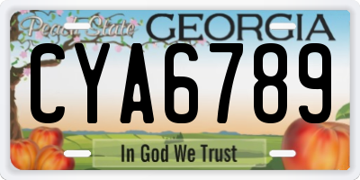 GA license plate CYA6789
