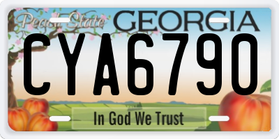 GA license plate CYA6790