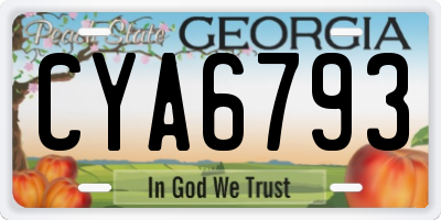 GA license plate CYA6793