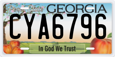 GA license plate CYA6796
