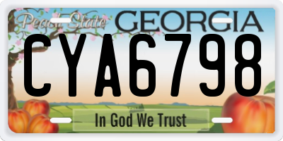 GA license plate CYA6798