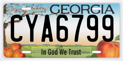 GA license plate CYA6799