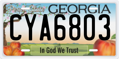 GA license plate CYA6803