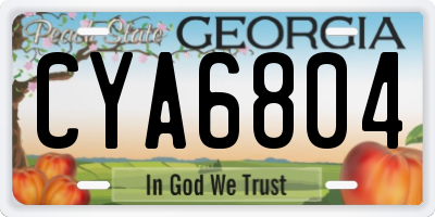 GA license plate CYA6804