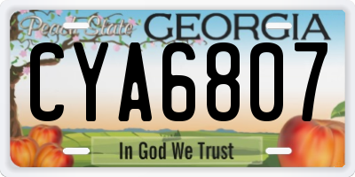 GA license plate CYA6807