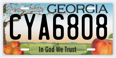 GA license plate CYA6808
