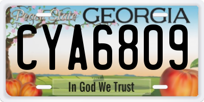 GA license plate CYA6809