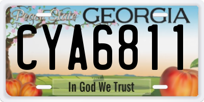 GA license plate CYA6811